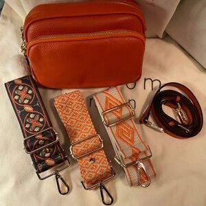 Pom Pom London Orange Original/Mayfair Crossbody Bag 🍊